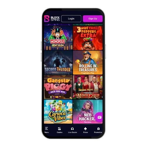 BlockSpins mobil casino